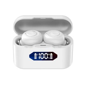 Беспроводные наушники cпорт X37 Bluetooth с зарядным кейсом и индикатором заряда Белые
