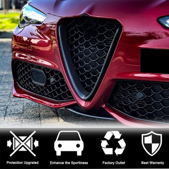 Накладка на решетку радиатора (для Sport/Quadrifoglio) для Alfa Romeo Giulia 2016-2022 гг | Зображення 3