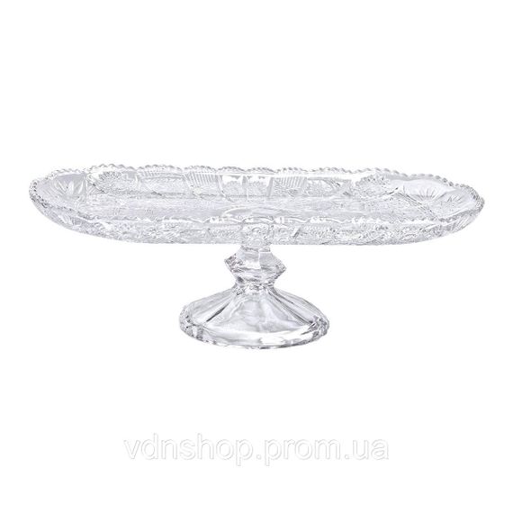 Фруктовниця скляна на ніжці 33.5х15х10 см овальна ваза для фруктів HP-YH-82 | Зображення 3