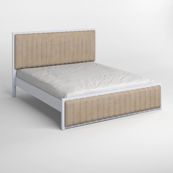 Двоспальне дерев'яне ліжко Mebigrand Відень Сіро-блакитний (S2010R80B)/Аляска 23 (Бежевий) 180х200 см (MBG-11092) | Зображення 1