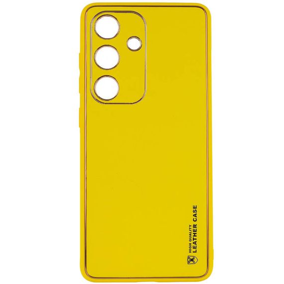 Кожаный чехол Xshield для Samsung Galaxy S24 Желтый / Yellow