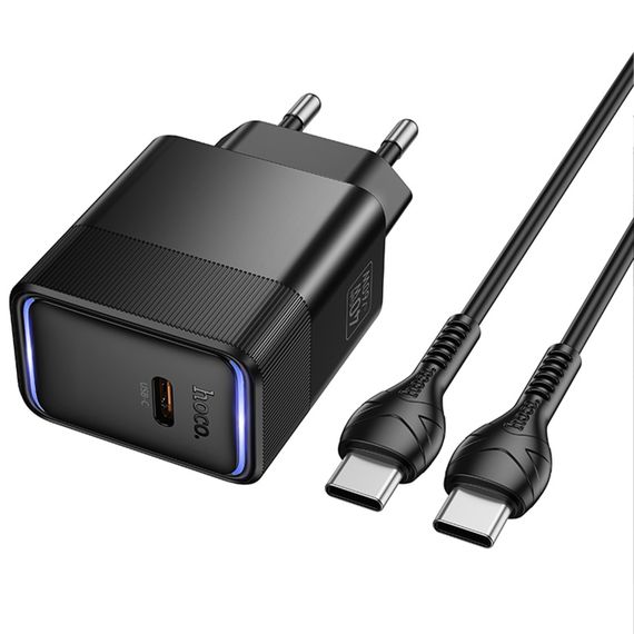 МЗП Hoco CS113A Lounge PD40W (1USB-C) + кабель Type-C to Type-C Black | Зображення 4