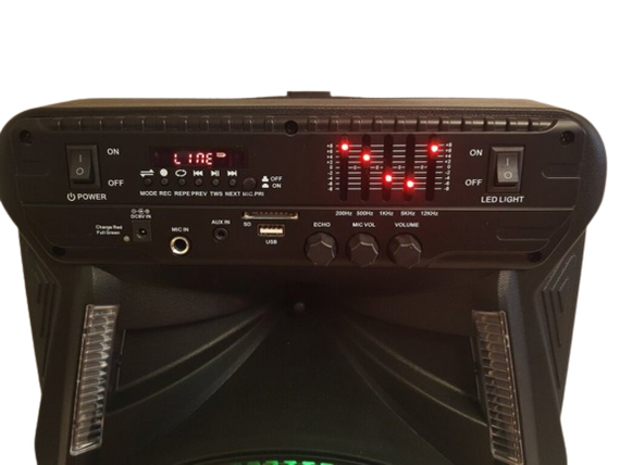 Аккумуляторная акустическая система ZPX ZX-7773 колонка чемодан 80Вт USB, SD, FM радио, Bluetooth, микрофон, ДУ (ZX-7773) | Зображення 2