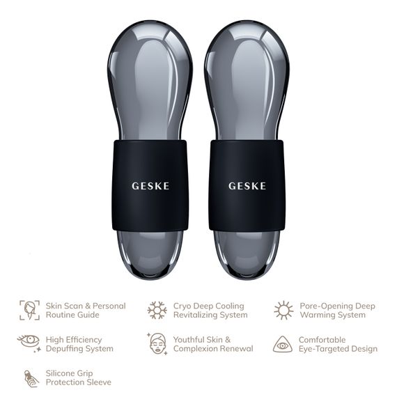 Подвійний масажер для очей GESKE Cool&Warm Duo Eye Massager 7в1 starlight, Чорний | Зображення 1