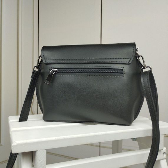 Маленька сумка-саквояж через плече крос-боді Чорна з червоним краєм | Зображення 5