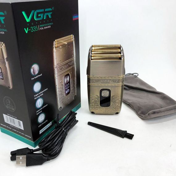 Профессиональная электробритва Шейвер VGR V-335 Shaver с тремя ножевыми блоками, бритва KX-780 для бороды