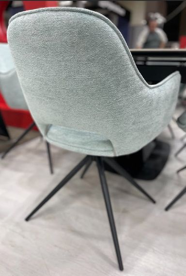 М'яке поворотне крісло R-150 з автоповоротом ↺ 180°, оббивка тканини велюр Блу-грей | Зображення 2