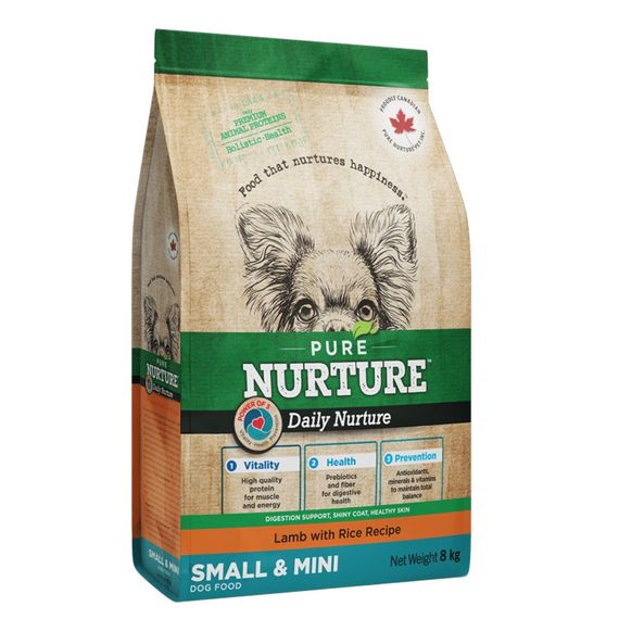 Сухой корм с ягненком для собак малых пород Pure Nurture Daily Nurture Dog Small & Mini Sensitive, 8 кг