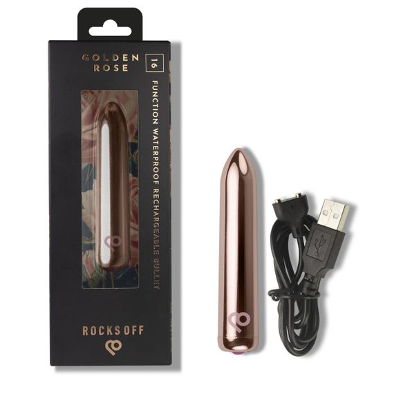 Віброкуля Rocks Off Bullet Golden Rose 16 Settings Sex Aura | Зображення 8