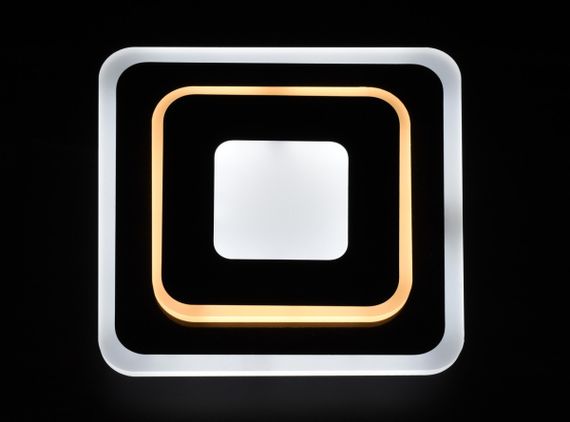 Современный квадратный потолочный светильник LED для комнаты кухни ванной 26133 Черный 4х20х20 см. | Зображення 3
