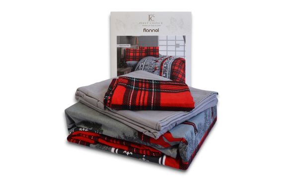 Комплект постельного белья First Choice Flanel 200×220 см  Happiness Red | Зображення 1