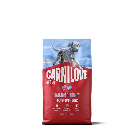 Корм сухий Carnilove Active Salmon & Turkey Junior Large Breed для молодих собак великих порід лосось та індичка 4 кг