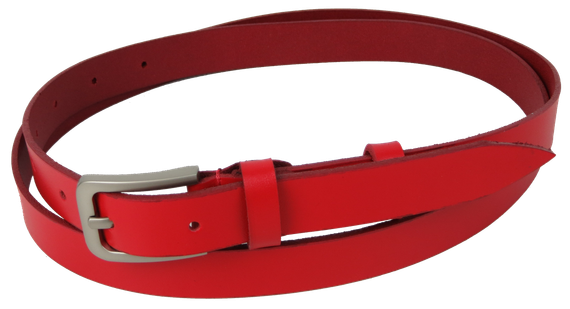 Жіночий шкіряний ремінь Skipper 1629-20 червоний 2 см | Зображення 1