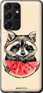 Чохол на Samsung Galaxy S21 Ultra (5G) Єнотик з кавуном "4605t-2116-2448"