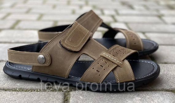 Чоловічі сандалі шкіряні літні оливкові Rivest розміри з 40 по 45 FV_02608 | Зображення 5