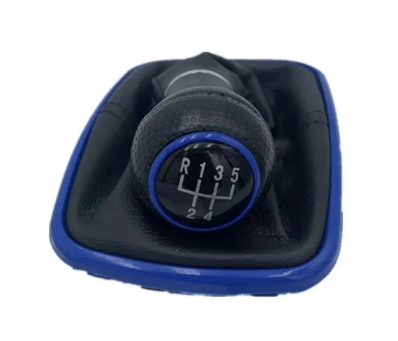 VW Bora 1.4; 1.6; 1.8 бензин 22 мм (98-05) ручка переключения передач КПП 5 ступка + чехол+ рамка синяя
