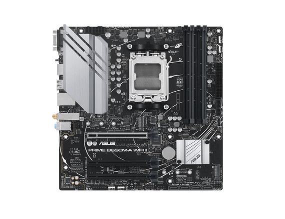 Материнcкая плата ASUS PRIME B650M-A WIFI II sAM5 B650 4xDDR5 M.2 D-Sub HDMI DP WiFi BT mATX 90MB1EG0-M0EAY0