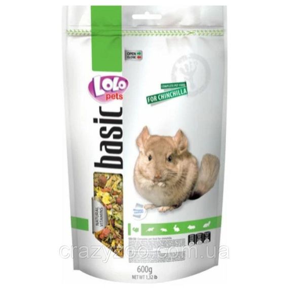 Полнорационный корм для шиншил Lolo Pets Doypack 600 г LO-70164