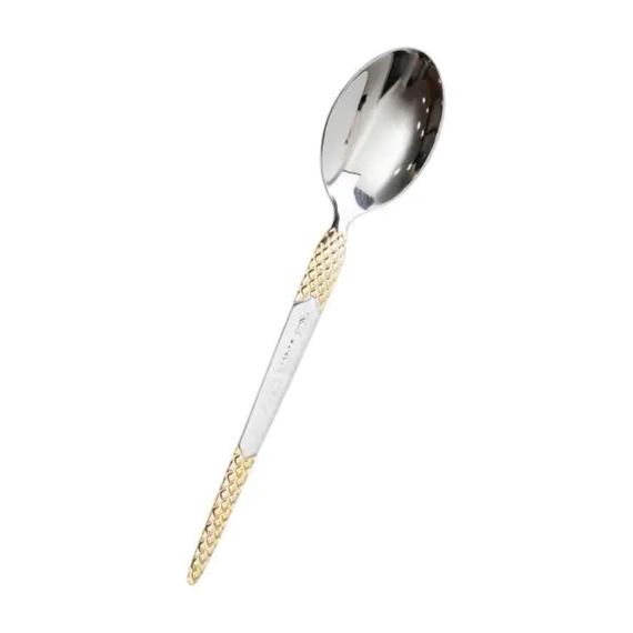 Набор чайных ложек 6 штук ложки для чая из нержавеющей стали 15 см Серебро с золотом HP-20-39 | Зображення 1
