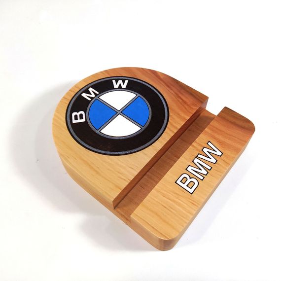 Підставка тримач під смартфон планшет логотип BMW 10х12 см Майстерня містера Томаса Дерево Лак | Зображення 6