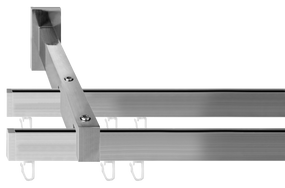 Карниз Скарлайн дворядний у зборі Заглушка Сталь