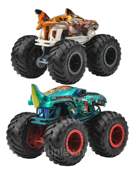 Подарочный набор 2 монстр-трака - акула и динозавр - Hot Wheels Great Bite vs Rageasaur | Зображення 3