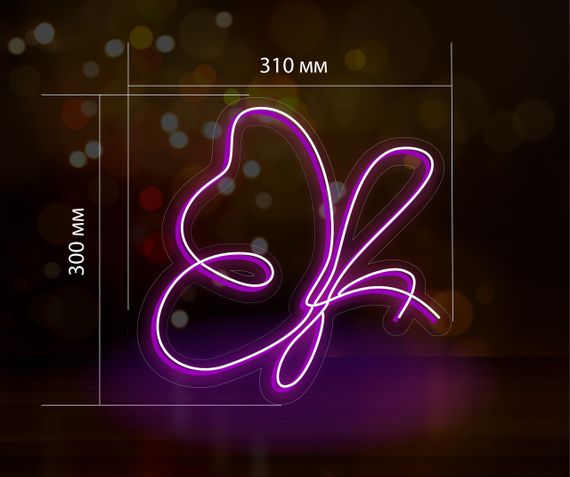 Неоновий світильник Абстрактний метелик 310х300 acr-n000063 | Зображення 1