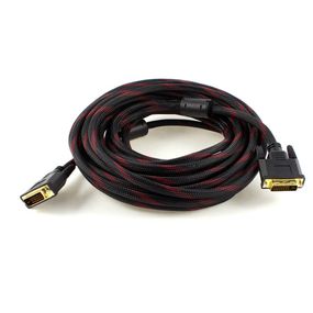 Кабель Merlion Dvi-Dvi 5.0m,2 ФЭРОТ,оплетенная,Black/Red,24/24pin,(Пакет),Q80