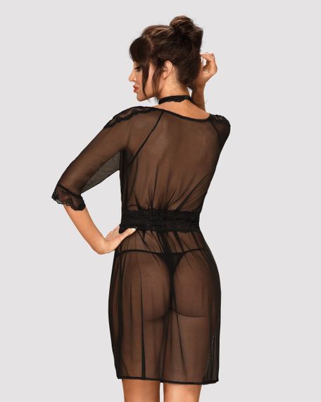 Пеньюар Obsessive Lucita peignoir Черный S/M | Зображення 1