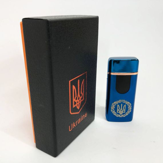 Электрическая и газовая зажигалка Украина с USB-зарядкой HL-435. IM-401 Цвет: синий | Зображення 4