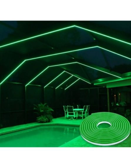Неонова гнучка стрічка LED Neon Flex 0764 силіконова герметична 12V-220V, 5 м Зелений | Зображення 4