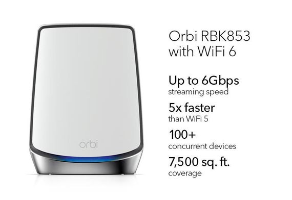 Система WiFi-Mesh NETGEAR Orbi RBK853 AX6000, 3мод, білий (RBK853-100EUS) | Зображення 3