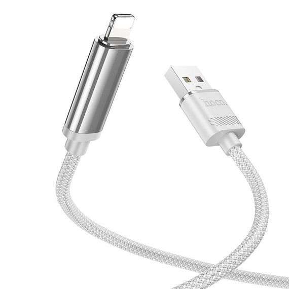 Дата кабель Hoco U127 Power USB to Lightning (1.2m) Silver / Gray | Зображення 1
