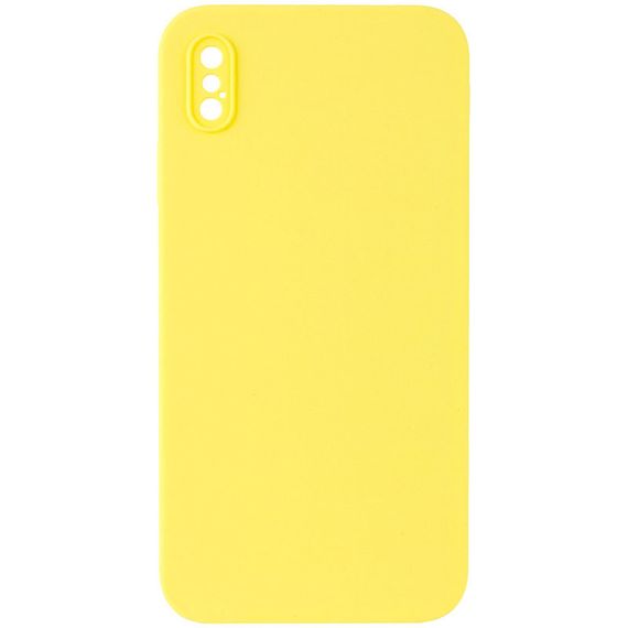 Чохол Silicone Case Square Full Camera Protective (AA) NOLOGO для Apple iPhone XS Max (6.5") Жовтий / Yellow