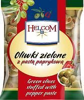 Оливки испанские зеленые фаршированные паприкой Helcom, 195г,  Польша