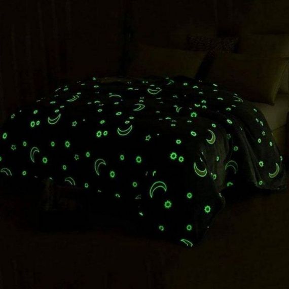 Плед, що світиться в темряві, плюшеве покривало Blanket kids Magic Star 150х100 см флісова ковдра. Колір: сірий | Зображення 3