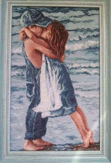 Набір для вишивання за нанесеною на канву схемою "Lovers on seaside". AIDA 14CT printed, 31*43 см | Зображення 5