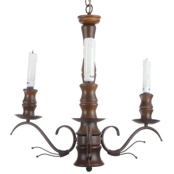 Люстра подвесная деревянная свеча E14 60W BR (BKL-400S/3) | Зображення 3