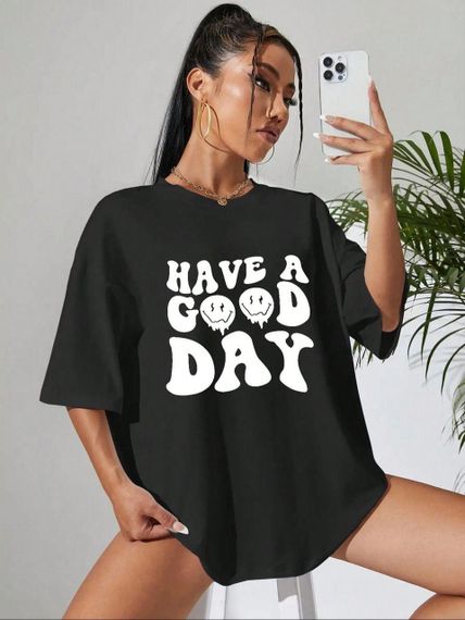 Футболка жіноча з принтом повсякденна L Чорний