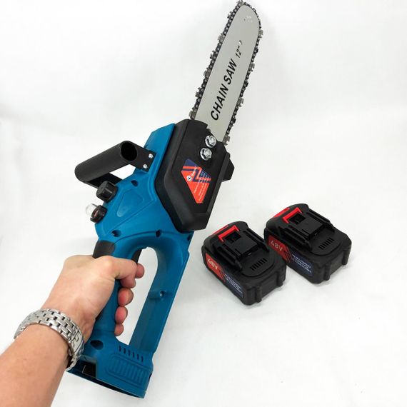 Компактная пила для дачи DOMOTEC Chain Saw 12" (30см), Переносная цепная пила на аккумуляторе FD-48 | Зображення 4