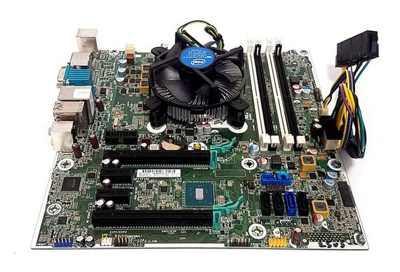Комплект: Материнская плата HP Z240 SFF / Socket LGA1151 + Intel Xeon E3-1225 v5 (4 ядра по 3.3 - 3.7 GHz) (аналог i5-6500) + кулер Intel E97379-003 + переходник для БП-МП б/у | Зображення 1