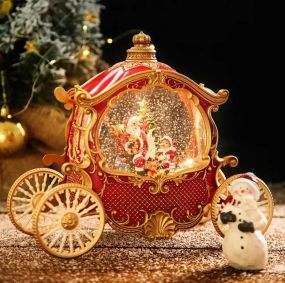 Снігова куля "Карета" з автопіддувом, LED та музикою (SH2501)