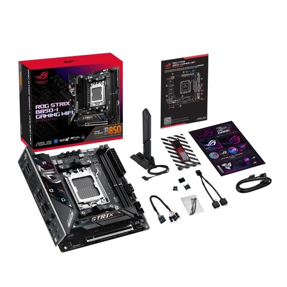Материнcька плата ASUS ROG STRIX B850-I GAMING WIFI sAM5 B850 2xDDR5 M.2 HDMI USB Type-C WiFi BT mITX 90MB1K30-M0EAY0 | Зображення 1