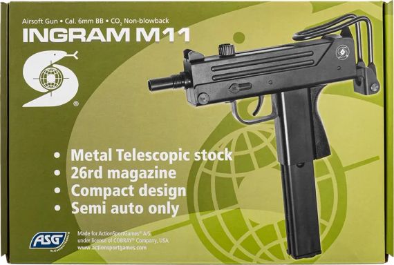 Пістолет-кулемет страйкбольний ASG Cobray Ingram M11 CO2 кал. 6 мм | Зображення 4