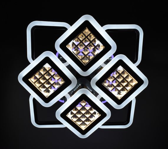 Люстра світлодіодна стельова LED світильник для квартири на стелю лед з пультом 26122 Чорний 11х54х62 см. | Зображення 8