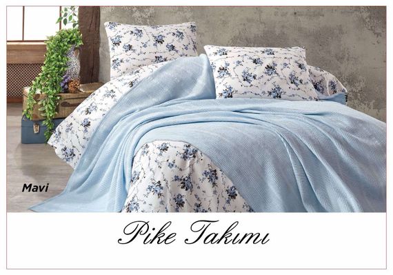 Постельное белье с вафельным покрывалом La Villa Mavi Персиковый | Зображення 8