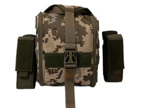 Аптечка тактична військова швидкого знімання Піксель з двома знімними підсумками для турнікету на MOLLE GEN 4