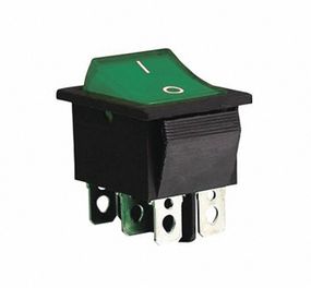 Переключатель KCD2-202N G/B 220V 1 клавиша зеленый с подсветкой Ny95500774