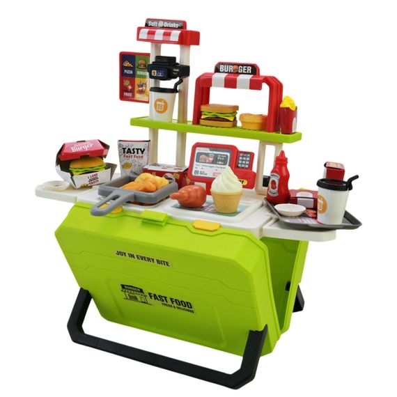 Детская игрушечная кухня "Фаст-фуд" 668-159/160(Green) с аксессуарами