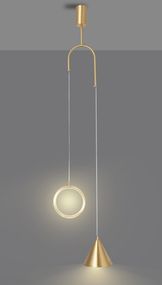 Люстра світлодіодна підвісна LED світильник для квартири на стелю лед 26846 Латунь 65-200х40х18 см.